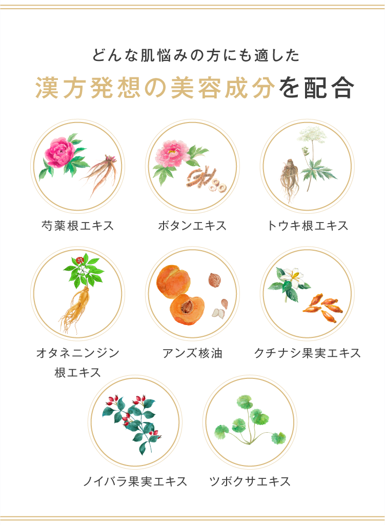 敏感肌にも使える漢方発想の成分配合のオールインワンミスト化粧水の特長紹介