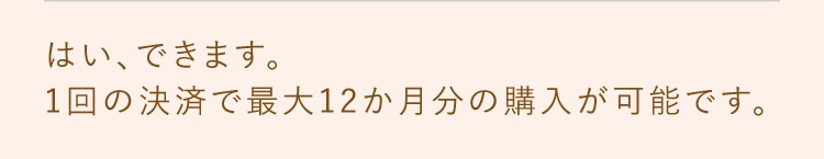 1回の決済で最大12か月分の購入が可能です。