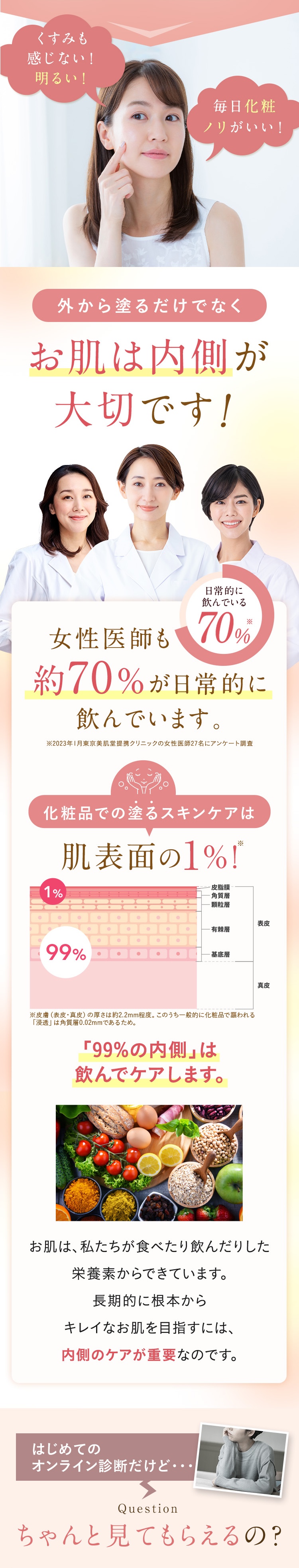 くすみも感じない！明るい！毎日化粧のノリがいい！