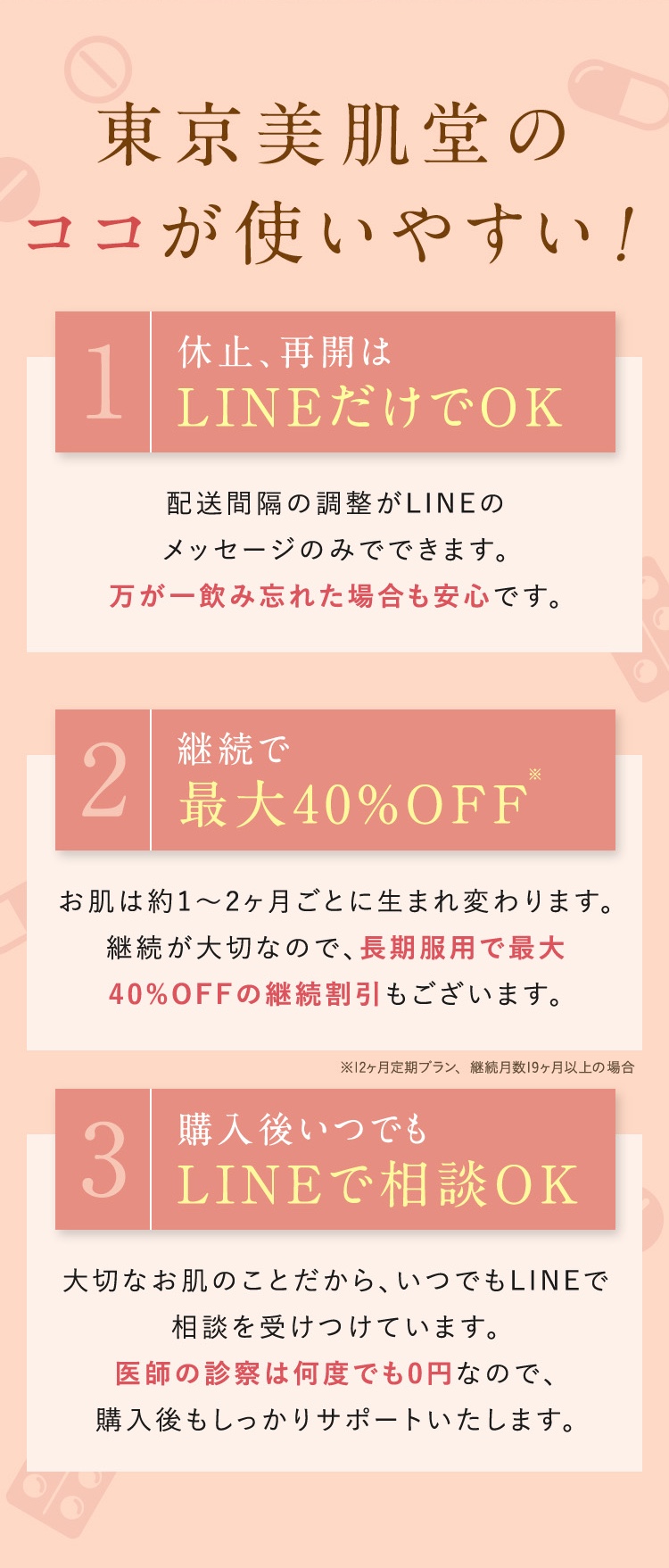 東京美肌堂のここが使いやすい
