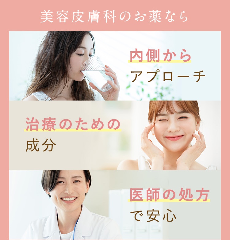 美容皮膚科のお薬なら内側からアプローチ/治療のための成分/医師の処方で安心/医師の処方で安心