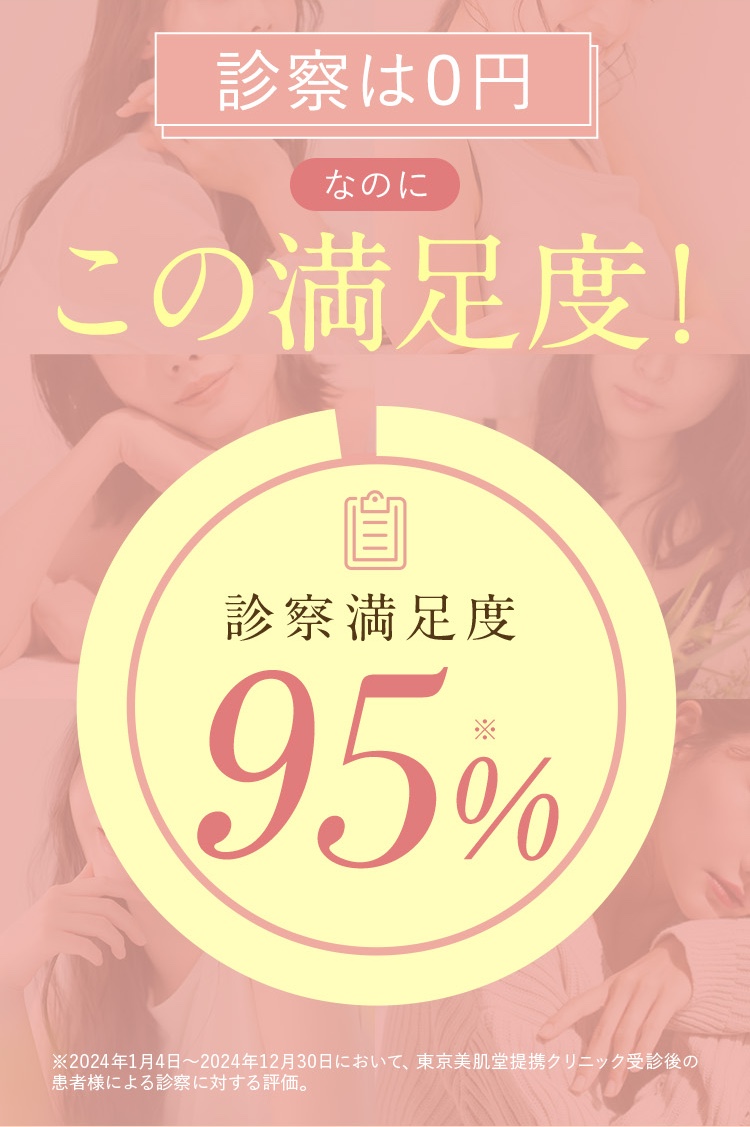 診察は無料。なのにこの満足度!診察満足度95%