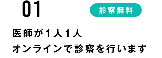 医師が1人1人 オンラインで診察を行います
