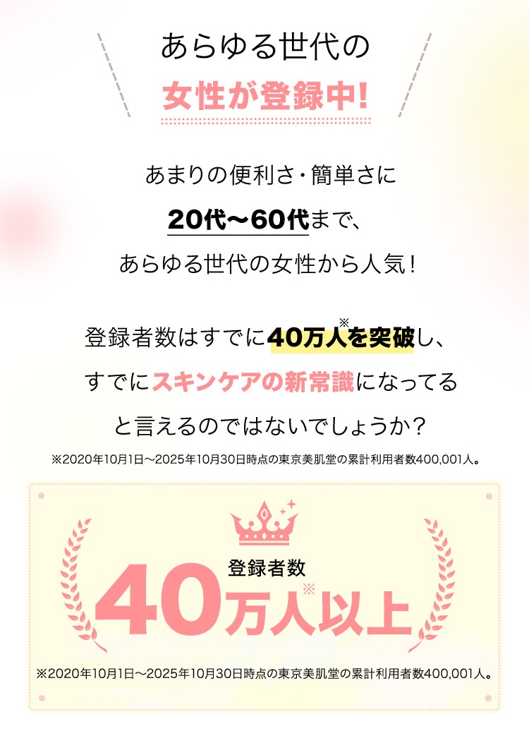 あらゆる世代の女性が登録中