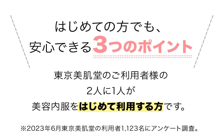 はじめての方でも、安心できる3つのポイント