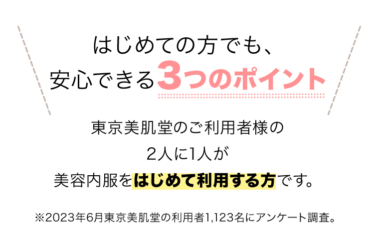 はじめての方でも、安心できる3つのポイント