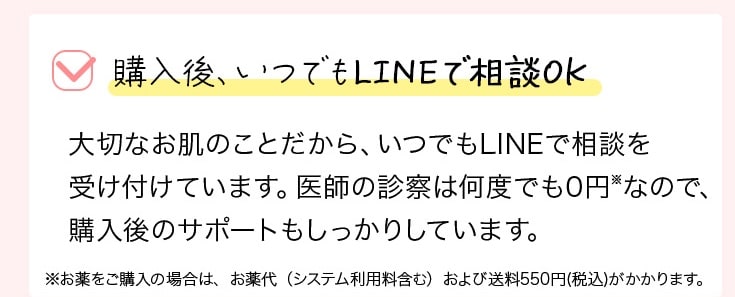 購入後、いつでもLINEで相談OK
