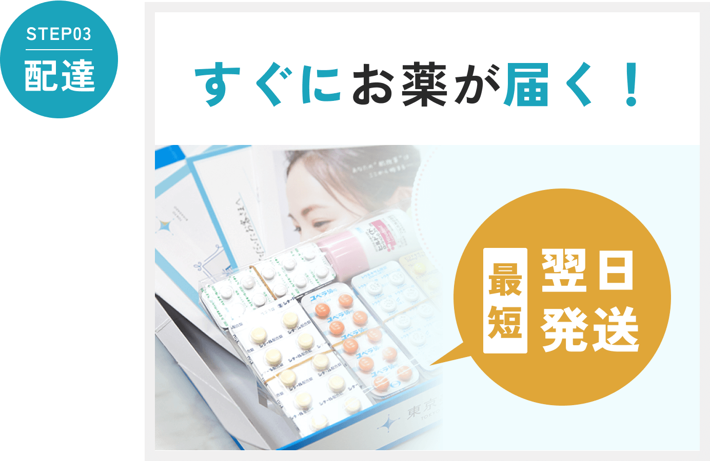 STEP03 配達 すぐにお薬が届く！