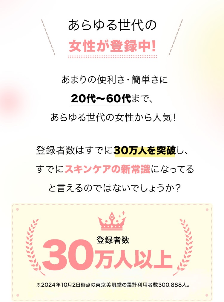 あらゆる世代の女性が登録中